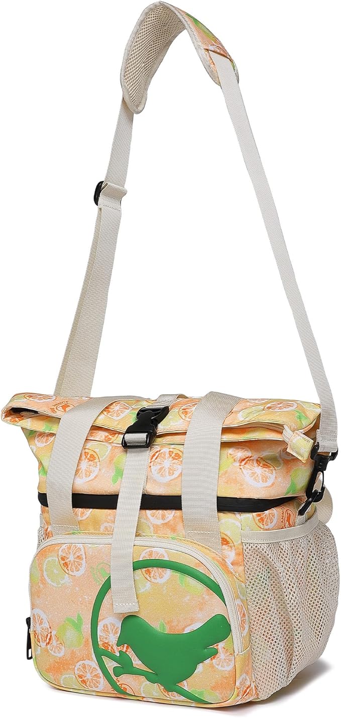SUNNY BIRD Dual Compartment Lunch Bag Insulated Lunch Box for Women and Men (Grapefruit Pink)