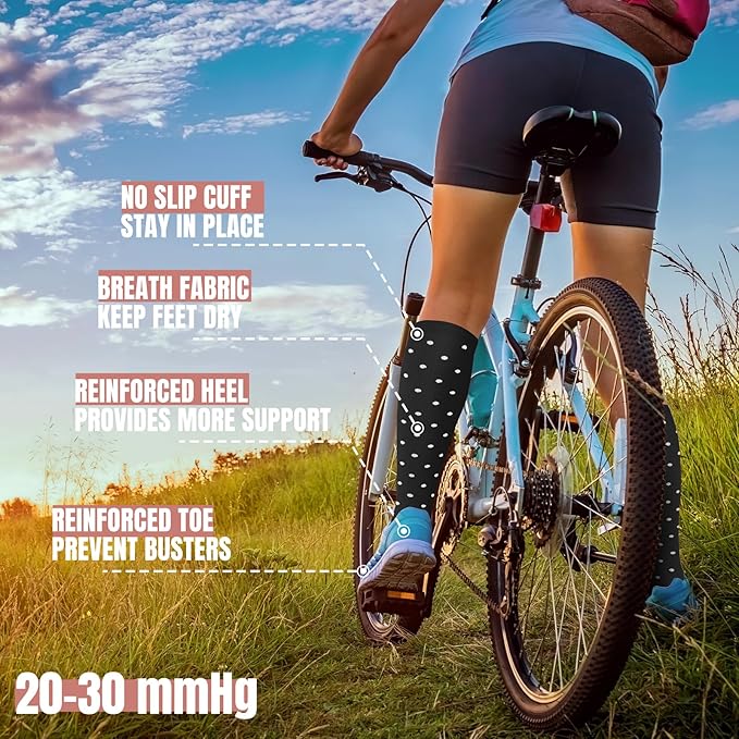 bropite Compression Socks for Women & Men 8 Pairs Circulation-Compression Socks 20-30 mmhg-Best for Running,Nurse,Travel,Yoga