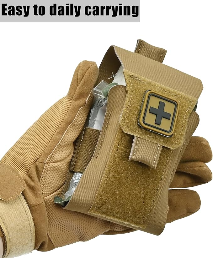 Mini IFAK Micro Trauma Pouch | Compact Empty EDC First Aid Organizer | Portable Stop Bleeding Supplies Pouch for Medic Gear & Survival Kits