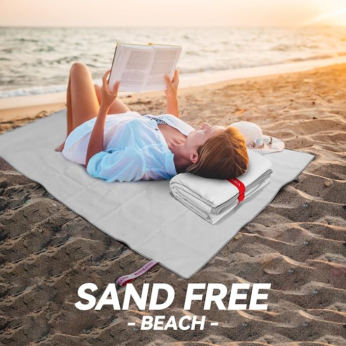 Microfiber Towel Large for Beach, Travel, Swimming, Bath, Pool–Quick Dry, Ultra Compact, Sand Free, Lightweight & Super Absorbent(Light Gray,60x30 in)