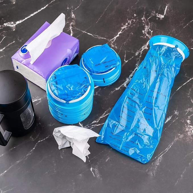 45 Pack Throw Up Bags Disposable, Portable Emesis Vomit Bags Disposable, 1000ml Barf Puke Nausea Bag, for Motion Sickness Aircraft Car Travel Adults