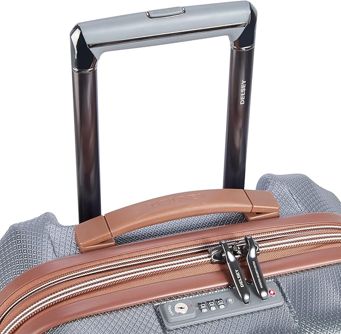 DELSEY PARIS Carrousel Hardside Expandable Luggage with Spinner Wheels, Graphite, Checked-Large 28 Inch