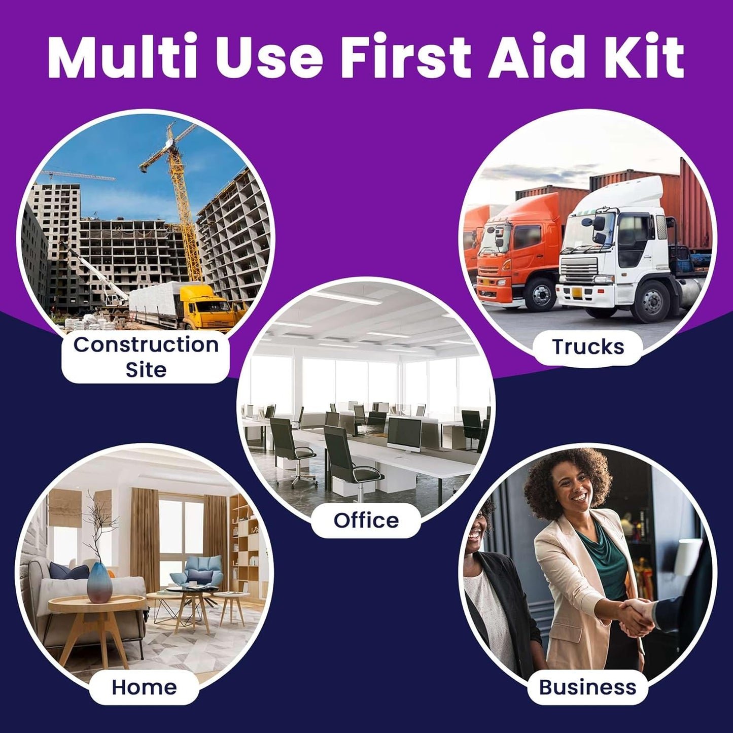 100 Person OSHA Compliant First Aid Kit for Businesses, Vehicles, Trucks, Construction Site - Type III, ANSI Class A Emergency Kit - 364 Piece Essential First Aid Supplies