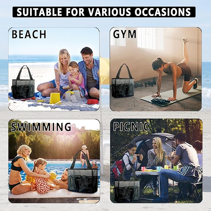 WFK outdoor beach bag, lightweight and simple, easy to carry, suitable for beach and vacation essentials