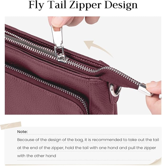 befen Anti Theft Genuine Leather Crossbody Bags for Women Handbags and Shoulder Basg with Built in Wallet RFID Leather Purse