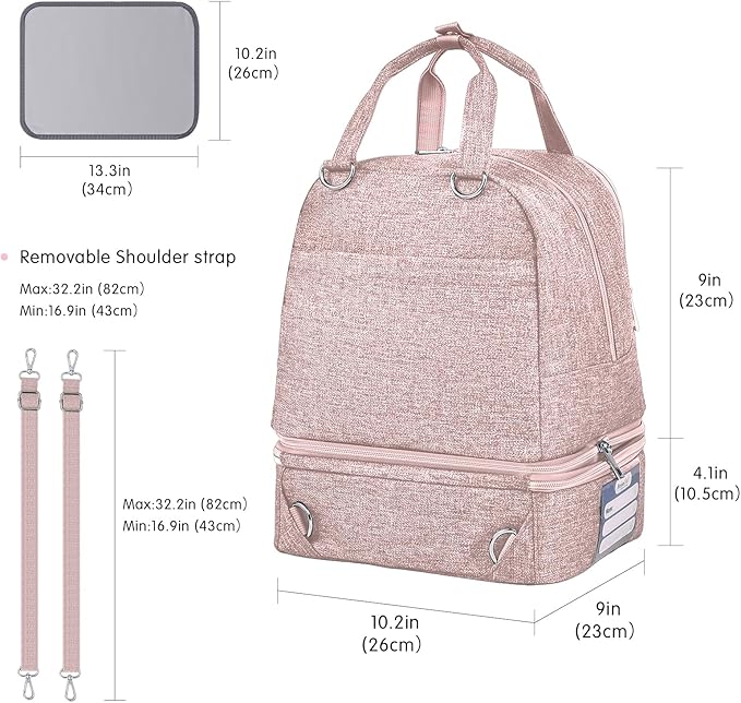 Derbiedersinn Breast Pump Bag, Compatible with Spectra Pumps, Insulated Carrying Case with Cooler for Milk Storage, Travel, Work, Daycare,Pink