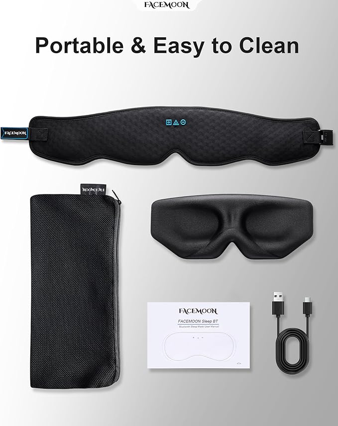 Sleep Mask with Bluetooth Headphones: 100% Blackout, 3D Zero-Pressure Eye Cups, Noise-Reducing Immersive Sound for Sleeping, Adjustable Speaker Fit, Bluetooth 5.4, Detachable Design, Travel Relaxation
