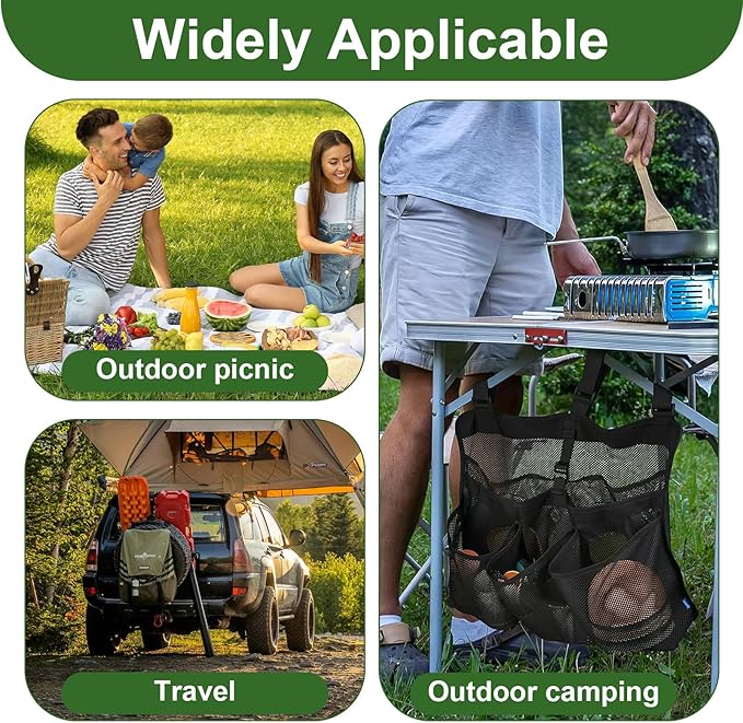 Camping Dish Drying Bag, Collapsible, Portable Mesh Drainer Rack for RV, Travel Trailers & Outdoor Kitchens, Space-Saving, Quick-Dry Organizer for Plates, Cups & Utensils (Black)
