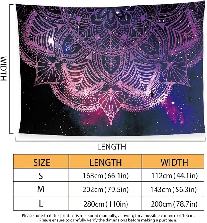 Quick Dry Beach Towel, Adult Oversized Lightweight Beach Towels Sand Free Absorbent Compact Beach Thin Blanket for Swimming Camping Pool (79"x56") Size M, Starry Purple Mandala Print