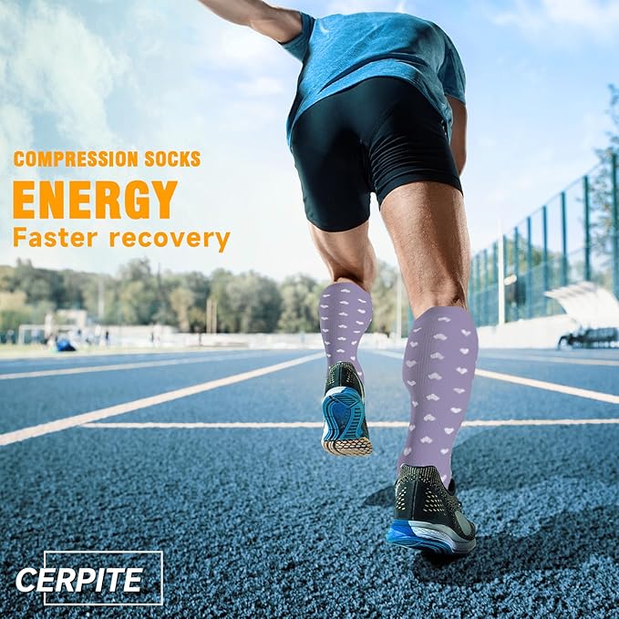 bropite Flora Compression Socks for Women & Men-Knee high 6 Pairs 20-30mmhg Support Running Nurse Travel