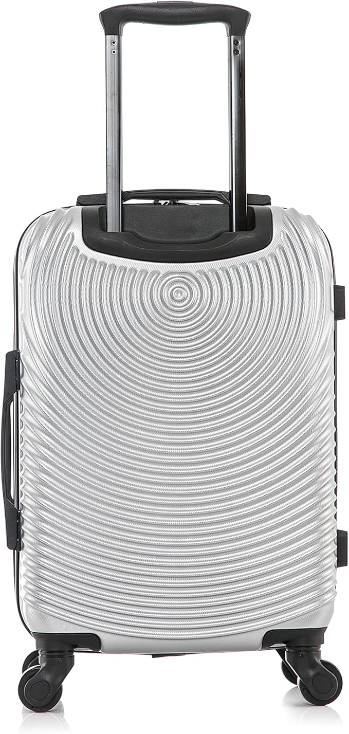 DUKAP INCEPTION Luggage with Spinner Wheels | Durable Lightweight Hardshell Suitcase, Travel Bag with Handle and Trolley, 20-Inch Carry On Small Luggage | Silver