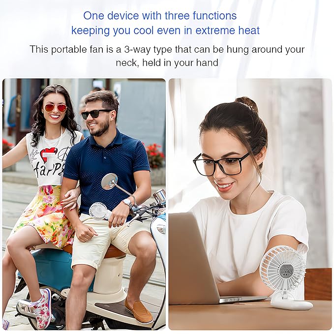 Handheld Fan, Mini Portable Personal Fan with lanyard, 4 Speeds Level 180° Foldable Design for Desk/Travel/Office/Outdoor