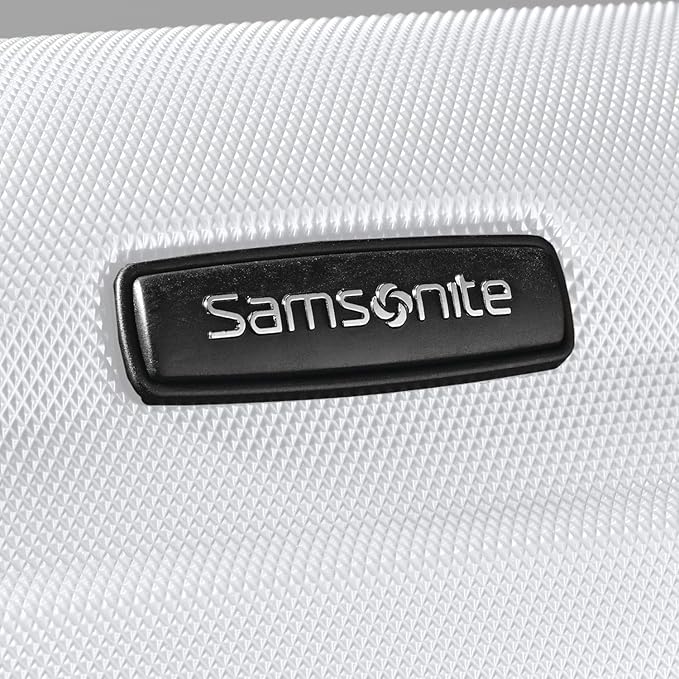 Samsonite Omni PC Hardside Expandable Luggage with Spinner Wheels, Checked-Large 28-Inch, White