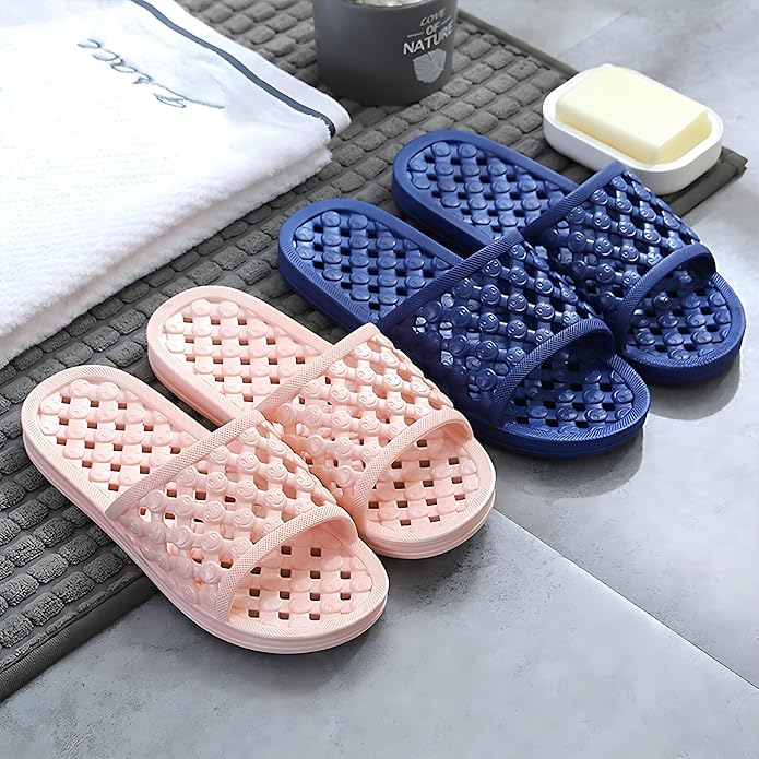 AYYDMY Shower Shoes Quick Drying Slippers for Women Men, Non Slip House Shoes Cushioned Thick Sole Bathroom Slippers Indoor Outdoor Soft Platform Sandals for Living Room College Dorm Beach SPA Gym Pool