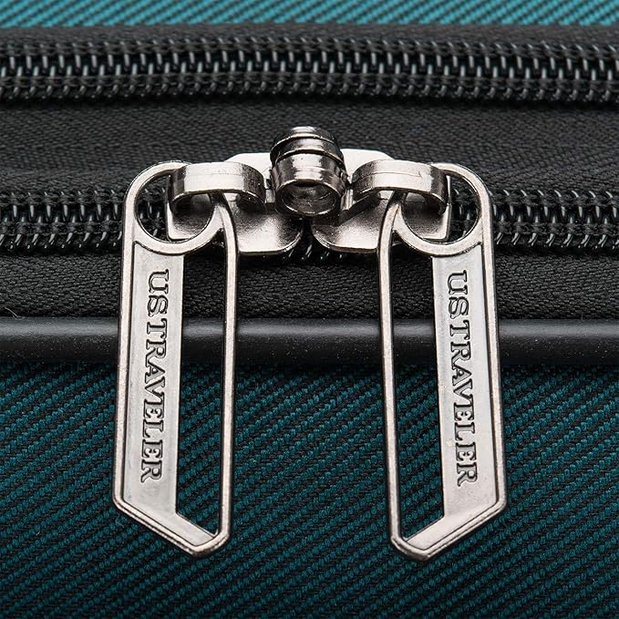 U.S. Traveler Aviron Bay Expandable Softside Luggage with Spinner Wheels, Teal, Carry-on 23-Inch