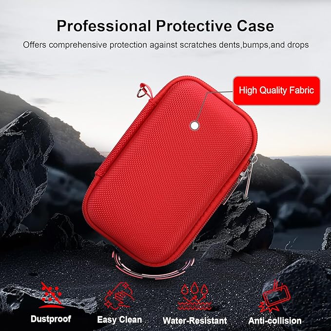 RAIALL Camera Case for Canon PowerShot SX740 HS/ SX730 HS/ SX720 HS/ SX620 HS Digital Camera, 4K Video Camera Hard Carrying Case Protective Travel Bag, Mesh Pocket for Batteries and USB Cable, Red
