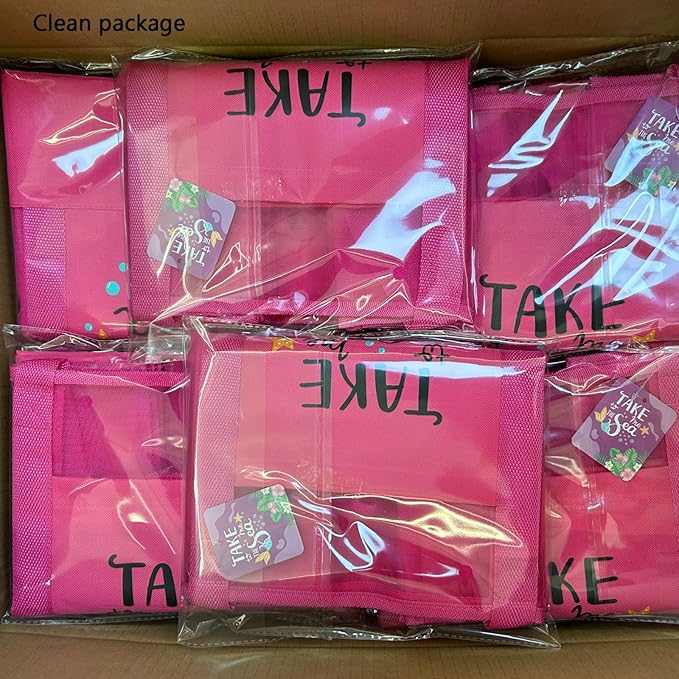 Reusable Large Beach Bags With 2 Pockets & Zipper, Lightweight Beach Tote for Poolside, Trip/swim