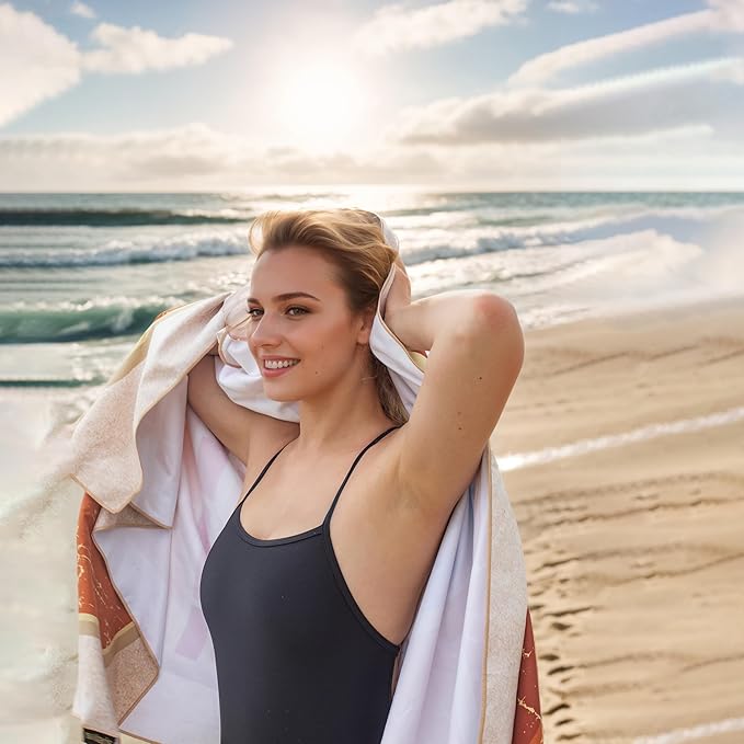 Solaris Microfiber Beach Thin Blanket for Swimming, 40"x71" Sand-Free Quick-Dry Absorbent Compact Towel Mat for Adults, Ideal Travel Beach Gifts