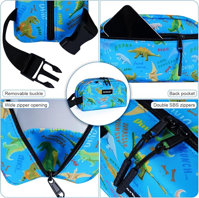 Cerbonny Blue Planet Dinosaur Freezable Cooler Bag - Mini Insulated Lunch Bag for Kids/Adults, Fit for Yogurt