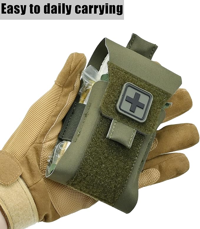 Mini IFAK Micro Trauma Pouch | Compact Empty EDC First Aid Organizer | Portable Stop Bleeding Supplies Pouch for Medic Gear & Survival Kits