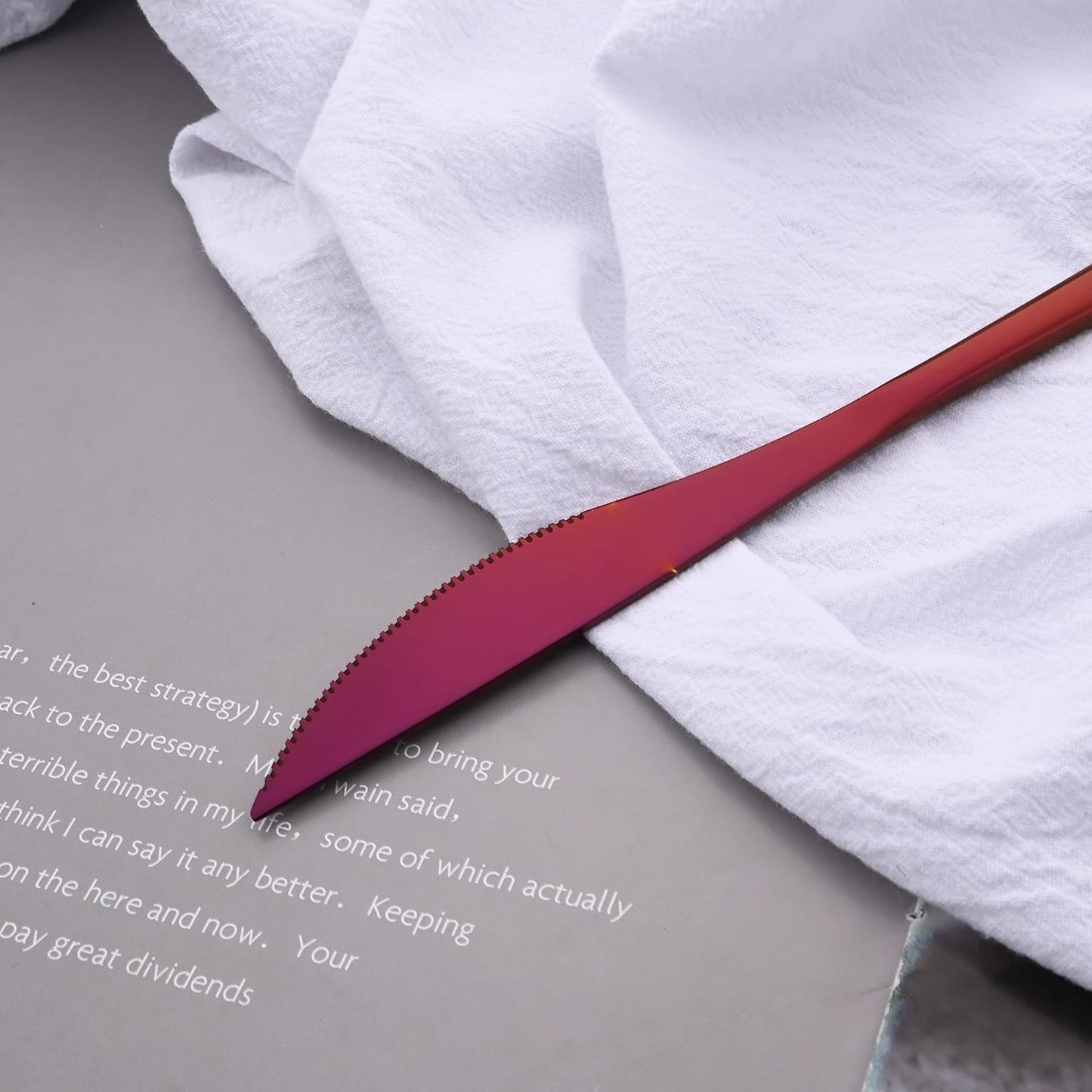 20 Pieces Silverware Set 304 Stainless Steel, Healthy & Eco-Friendly Silver Travel Mirror Polished Purple Knife Fork Spoon Salad Fork Dessert Spoon Flatware Set, Service for 4