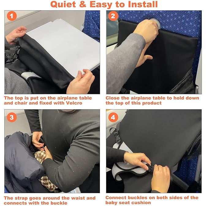 Toddler Airplane Seat Extender, Flight Travel Bed to Save Mom's Lap, Portable Toddlers Plane Foot Rest for Flying - Fit Economy Seats