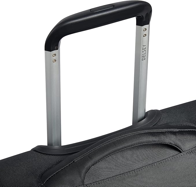 DELSEY PARIS Sky Max 2.0 Softside Expandable Luggage with Spinner Wheels, Black, Checked-Large, 28 Inch