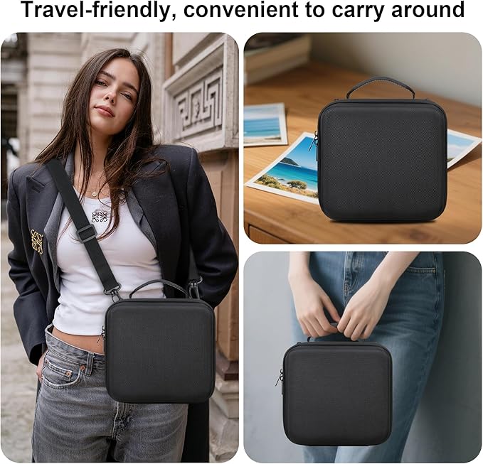 BOVKE Travel Camera Case for Canon EOS Rebel T7/R50/R6 Mark II/R100/R50 V/T6/R8/R10/R5 Mark II/RP/R7/R5/T100 and Other DSLR SLR Cameras, Extra Lens and Tripod with Dividers & Shoulder Strap, Black