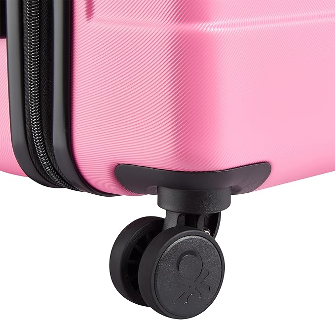 United Colors of Benetton Now! Hardside Luggage with Spinner Wheels, Light Pink, Carry-On 19 Inch