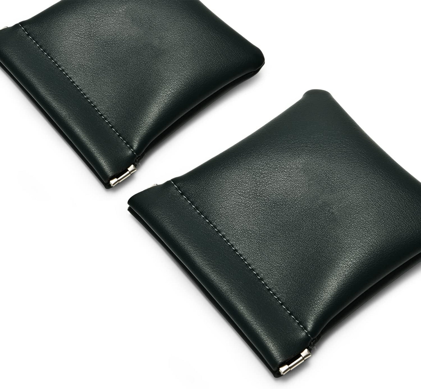 PU Leather Jewelry Travel Bag Leather Jewelry Pouch Christmas,Wedding Party Favor Gift Bag (L, Dark Green)