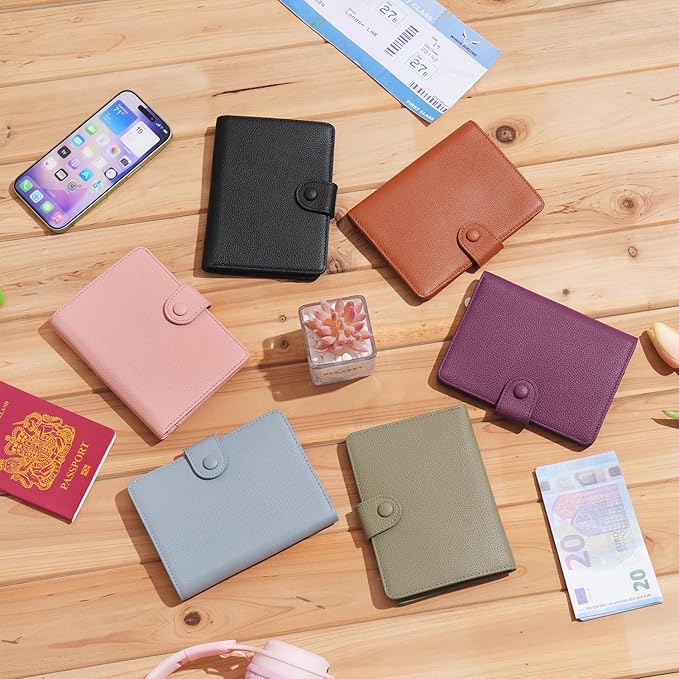 WASON Leather Passport Cover Wallet - Travel Passport Holder with RFID, Card Slots, Cash Pocket, Coin Purse, Tracker Slot, Boarding Pass and Ticket Organizer for Men and Women (Green)