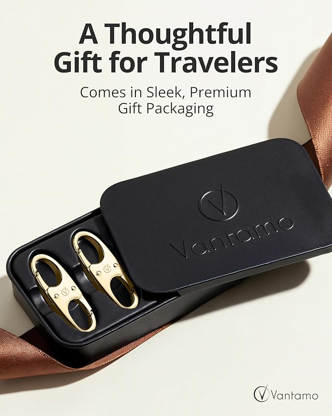 Vantamo Premium 4 Zipper Clips Anti Theft for Backpack, Luggage & Purse, Pull Replacement Zipper Locks, Purse Clip for Travel