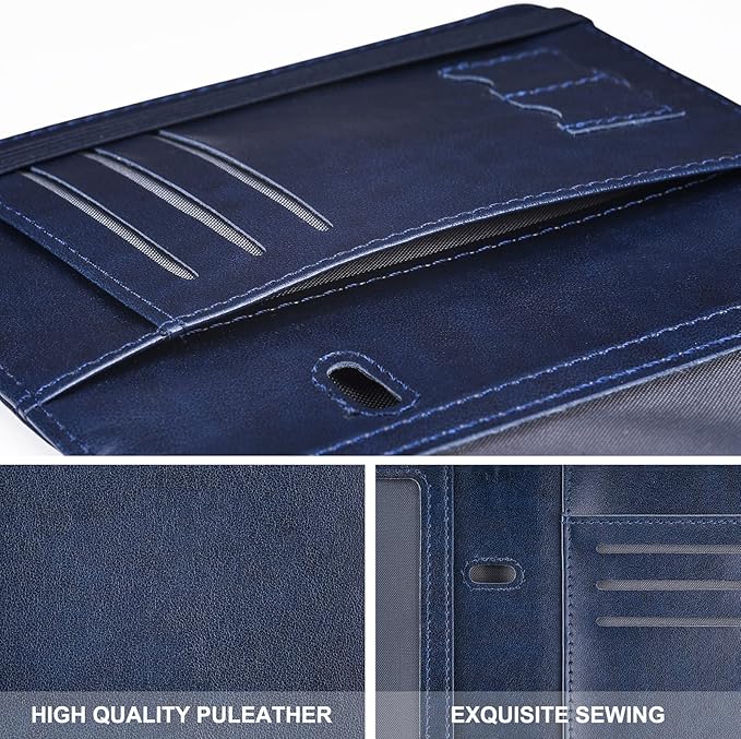 HerriaT Passport and Vaccine Card Holder Combo,Cover Case with CDC Vaccination Card Slot, Leather Travel Documents Organizer Protector, with RFID Blocking, for Women and Men