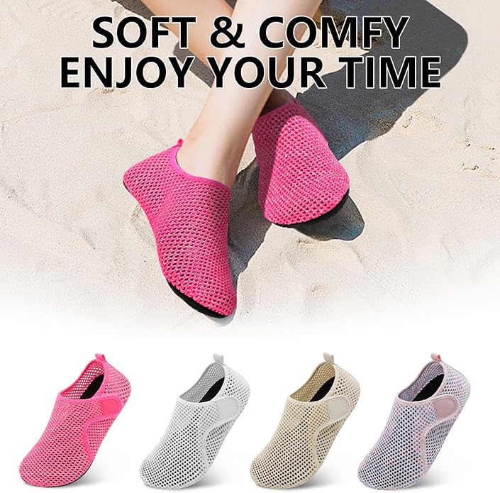 Scurtain Barefoot Water Shoes for Women Men Beach Swim Aqua Socks Summer Quick-Dry Sandals Slippers