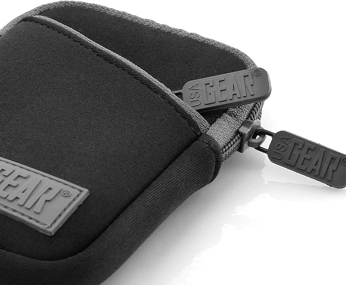 USA Gear Small Digital Camera Case with Wrist Strap, Belt Loop - Camera Case Small Compact Compatible with Canon Powershot Elph, Pouch G7 Mark iii, Nikon Coolpix, PIXPRO - Fits 4.5 Inch Models