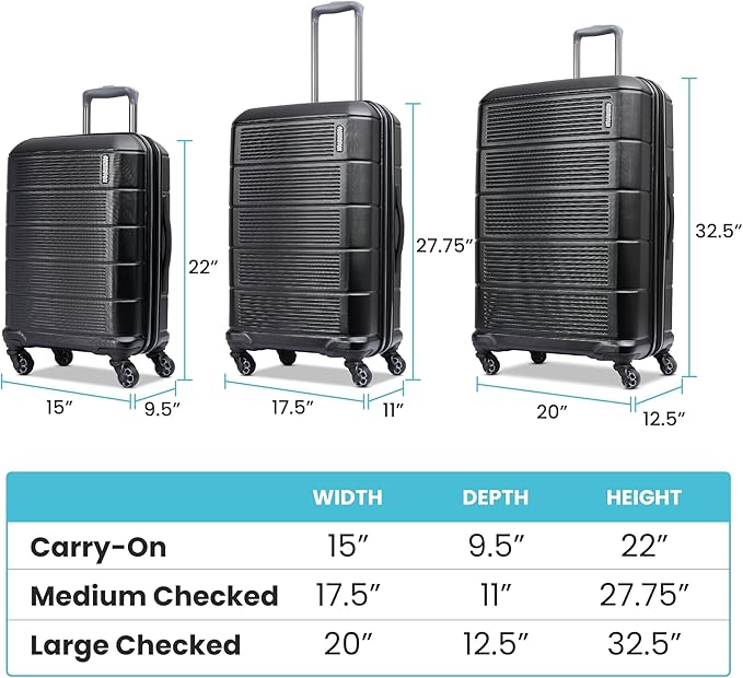 American Tourister Stratum 2.0 Expandable Hardside Luggage with Spinner Wheels, 24" SPINNER, Soft Coral
