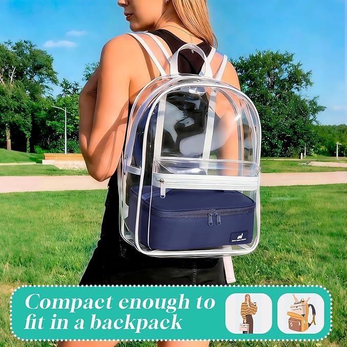NOL Natural Organic Lifestyle Insulated Lunch Bag for Adults – Compact Cooler Lunch Box with Food-Grade Lining, Waterproof Lunch Bag for Work, Travel | Portable Thermal Meal Tote with Handle,Navy blue