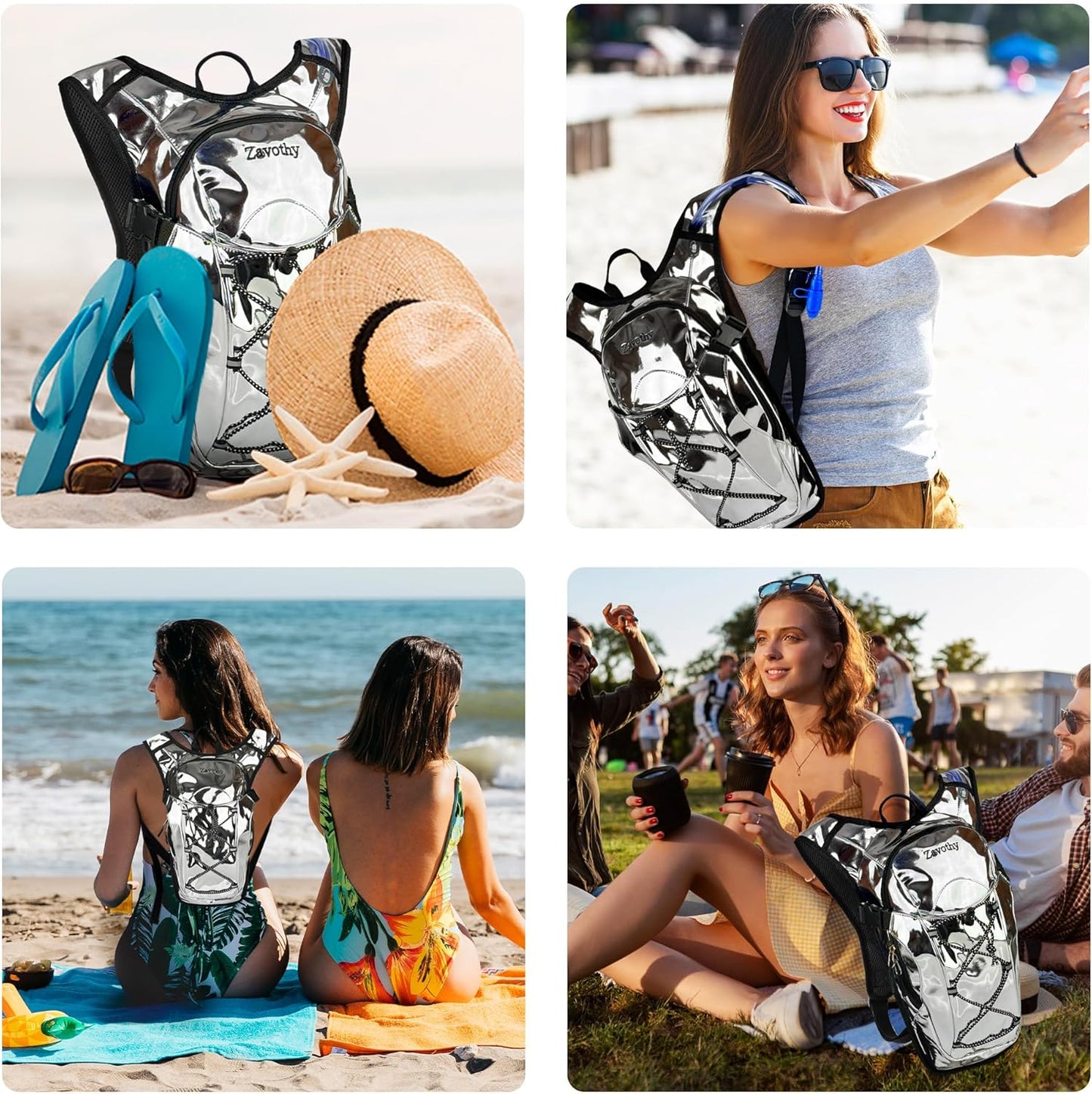 Reflective Hydration Backpack, Hydration Pack - Water Backpack with 2L/3L Hydration Bladder, Essential for Festivals - Rave Hydration Pack for Hiking, Running, Cycling, and Festivals