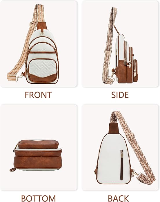 Anti Theft Crossbody Bags for Women, RFID Vegan Leather Sling Purse, Travel Chest Bag & Fanny Pack