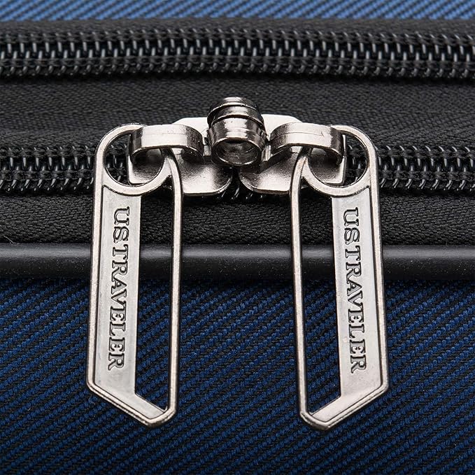 U.S. Traveler Aviron Bay Expandable Softside Luggage with Spinner Wheels, Navy, 2-Piece Set
