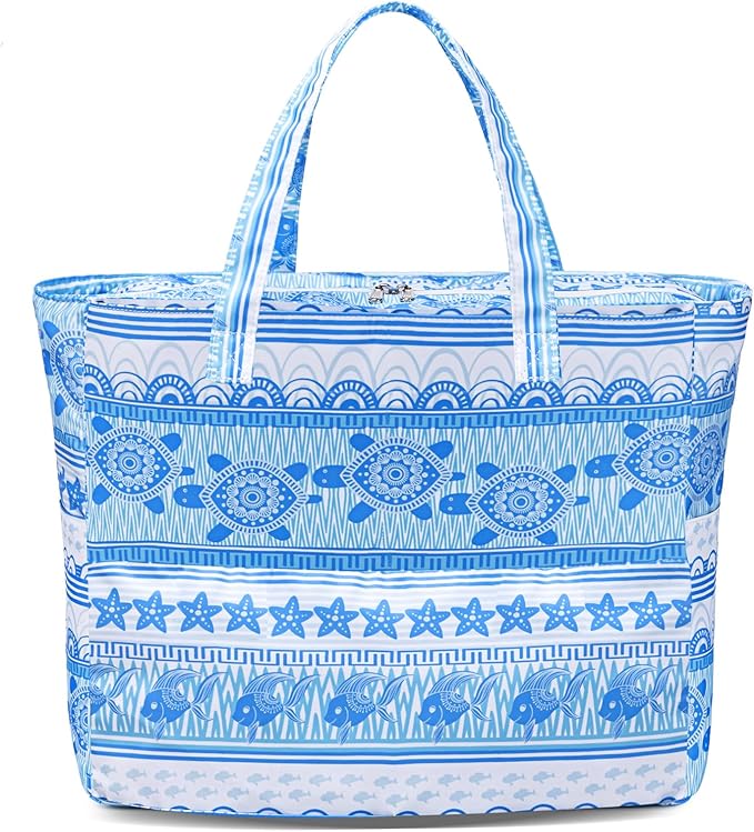 LEDAOU Beach Bag Waterproof Sandproof Women Beach Tote Pool Bag with Zipper for Swim Gym Grocery Travel with Wet Pocket | Sandproof, with Zipper, for Gym, Grocery, Travel, with Wet Pocket