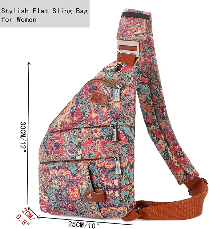 Women's Floral Small Sling Bag Anti Theft Travel purse Bag Crossbody Chest Shoulder Bag XB-16 | Floral, Anti Theft, Travel purse, Bag, Chest