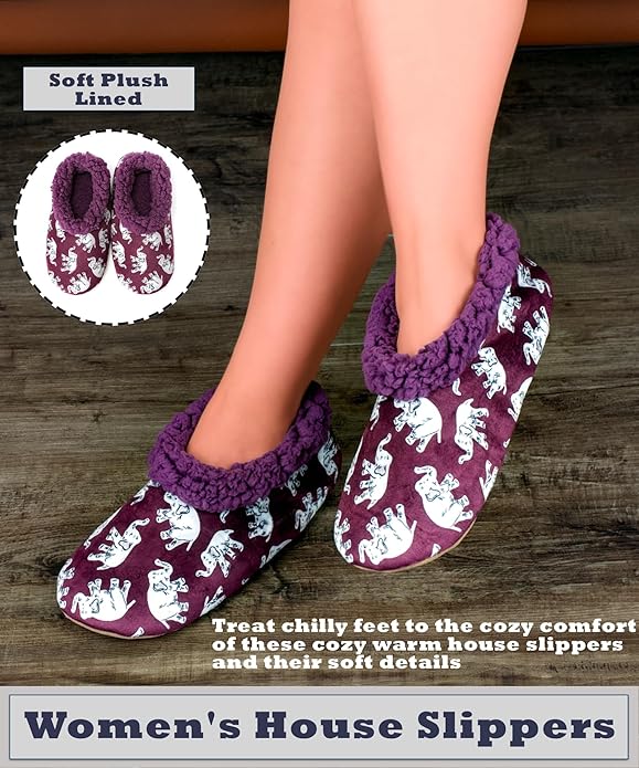 Cozylook Fuzzy Slippers for Women Indoor, Warm Bedroom Slip On Shoes, Winter Fluffy House Socks with Grippers, Cozy Christmas Gifts Unique