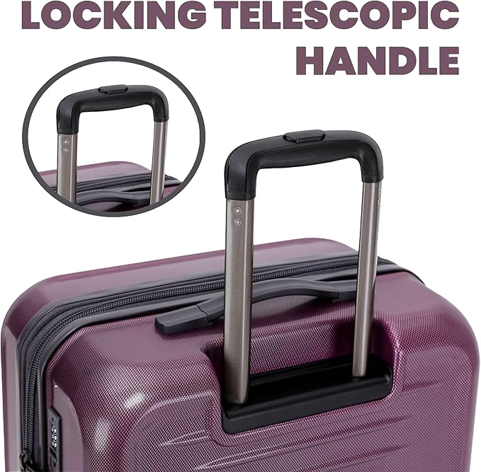 Spyder Rails 20 Inch Expandable Hardside Carry-On Suitcase with 360° Spinner Wheels, TSA Approved Lock