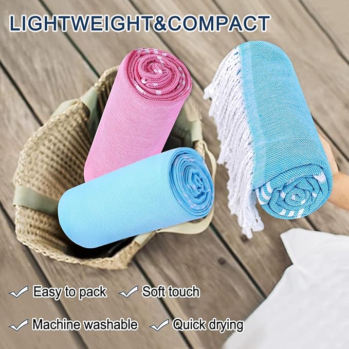 Beach Towel 2 Pack,Sand Free Beach Towels Oversized 39 x 72,Turkish Beach Towel Quick Dry Towel,Lightweight Pool Towels for Adults Travel Towel,Cool Beach Accessories Super Absorbent Towels