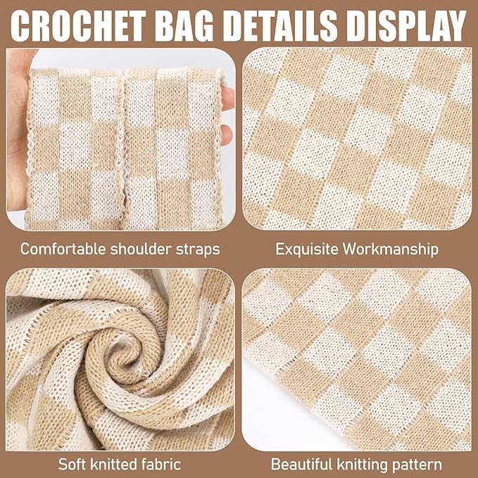 hatisan Crochet Bags for Women - Summer Beach Tote, Aesthetic Hippie Knit Bag