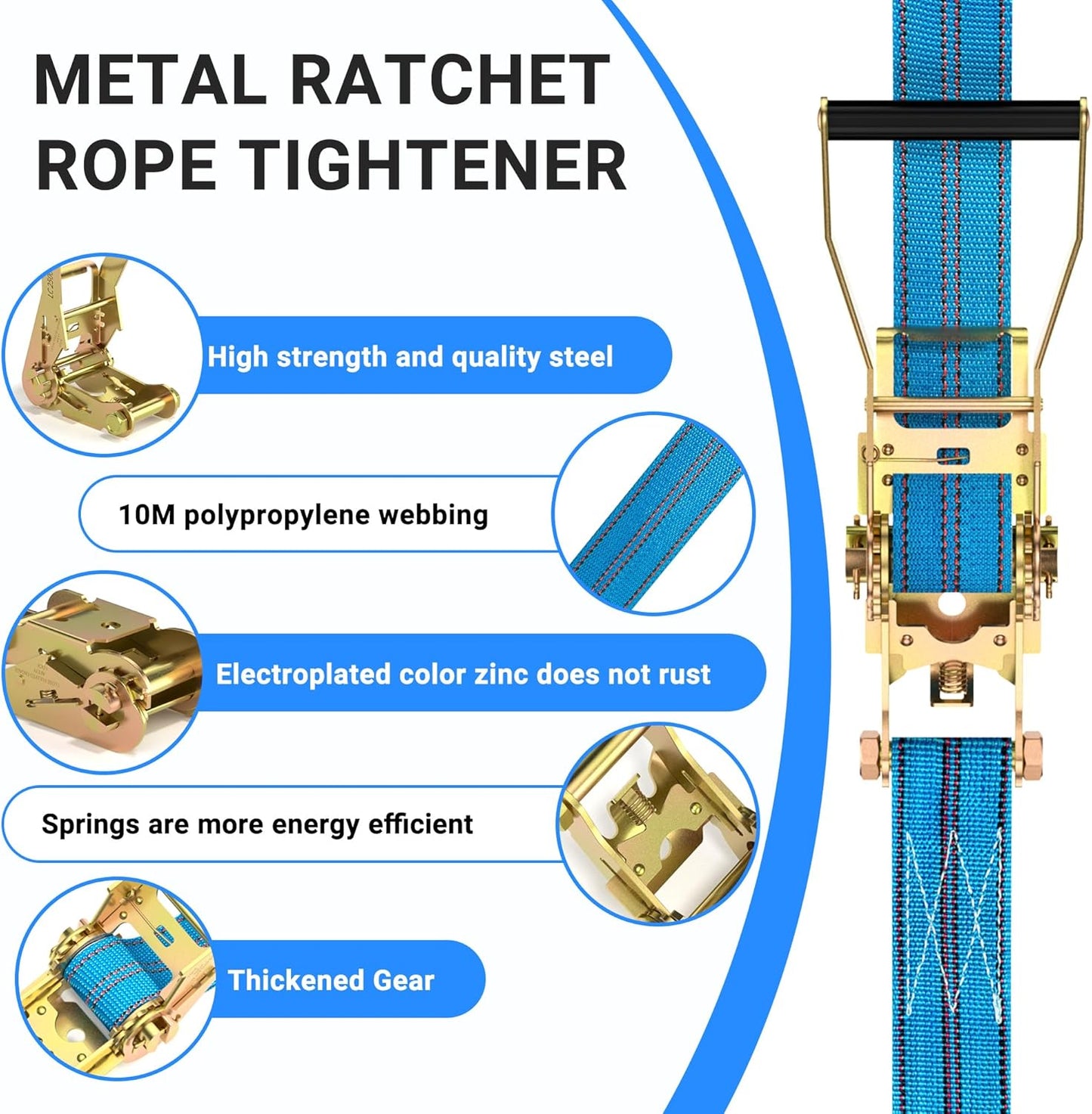 2Pack Ratchet Straps Heavy Duty, 2” 32Ft Tie Down Straps Ratchet, Tie Down Ratcheting with Double J Hook, 4000 LB Break Strength Cargo Strap Ratcheting for Moving, Trailers, Motorcycles and Car Roof