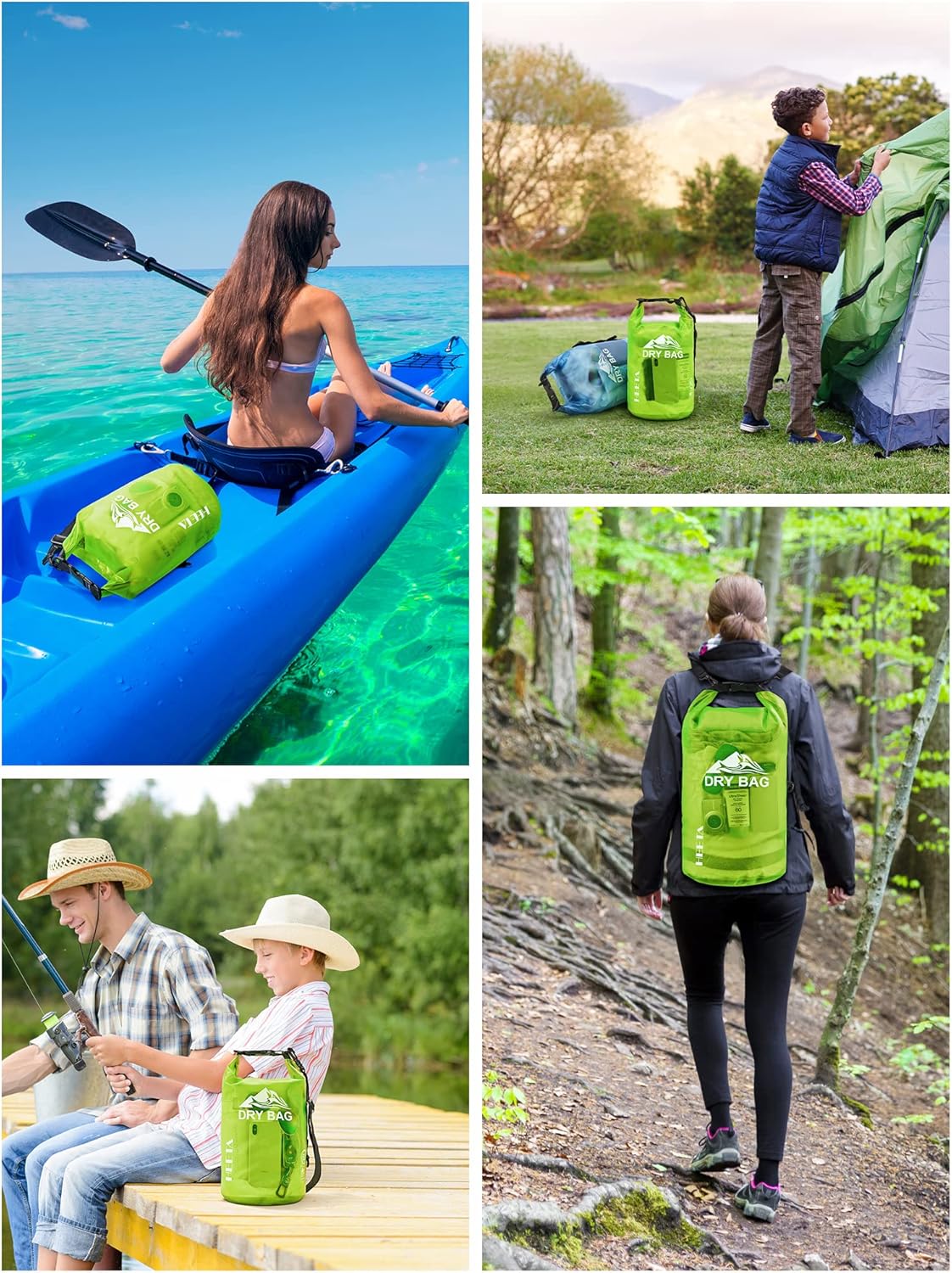 HEETA Dry Bag Waterproof for Women Men, 5L/10L/20L/30L/40L Roll Top Lightweight Dry Storage Bag Backpack with Phone Case for Travel Swimming Boating Kayaking Paddle Board Camping Beach Accessories