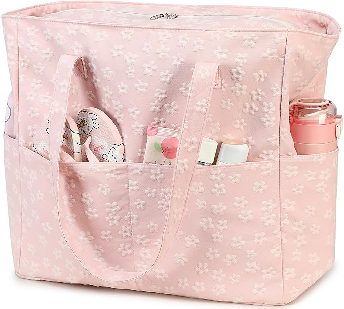 LEDAOU Large Beach Bag Women Waterproof Sandproof Zipper Beach Tote Pool Bag for Swim Gym Grocery Travel with Wet Pocket | Waterproof, Sandproof, Zipper, Pool, Gym, Grocery