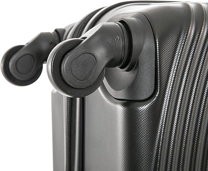 DUKAP INCEPTION Luggage with Spinner Wheels | Durable Lightweight Hardshell Suitcase,Travel Sets with Handle and Trolley | (20in, 24in, 28in) 3 Piece Luggage Set | Black
